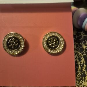 Elegant Black and Gold Stud Earrings